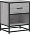 vidaXL - Nachtkastje - 40x31x50 - cm - bewerkt - hout - grijs - sonoma - eikenkleurig
