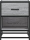 vidaXL - Nachtkastje - 40x31x50 - cm - bewerkt - hout - grijs - sonoma - eikenkleurig