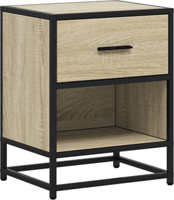 vidaXL - Nachtkastje - 40x31x50 - cm - bewerkt - hout - sonoma - eikenkleurig