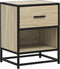 vidaXL - Nachtkastje - 40x31x50 - cm - bewerkt - hout - sonoma - eikenkleurig
