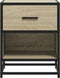 vidaXL - Nachtkastje - 40x31x50 - cm - bewerkt - hout - sonoma - eikenkleurig