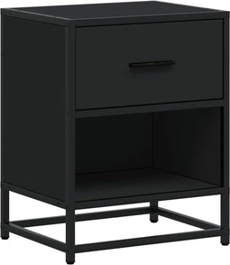 vidaXL - Nachtkastje - 40x31x50 - cm - bewerkt - hout - zwart