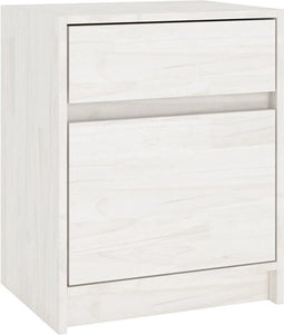 vidaXL - Nachtkastje - 40x31x50 - cm - massief - grenenhout - wit