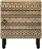 vidaXL - Nachtkastje - 40x33,5x46 - cm - massief - ruw - mangohout - zwart
