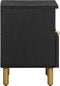 vidaXL - Nachtkastje - 40x33x46 - cm - bewerkt - hout - zwart
