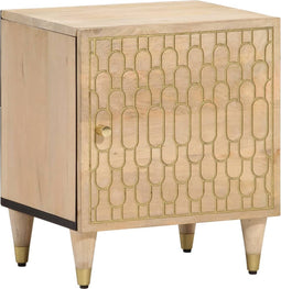 vidaXL - Nachtkastje - 40x33x46 - cm - massief - mangohout