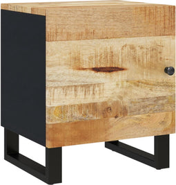vidaXL - Nachtkastje - 40x33x46 - cm - massief - mangohout