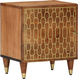 vidaXL - Nachtkastje - 40x33x46 - cm - massief - mangohout