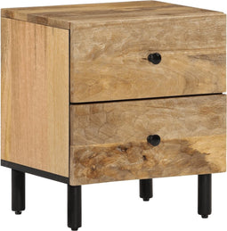 vidaXL - Nachtkastje - 40x33x46 - cm - massief - mangohout