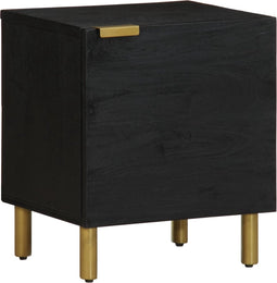vidaXL - Nachtkastje - 40x33x46 - cm - massief - mangohout - zwart