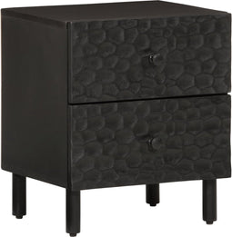 vidaXL - Nachtkastje - 40x33x46 - cm - massief - mangohout - zwart