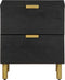 vidaXL - Nachtkastje - 40x33x46 - cm - massief - mangohout - zwart