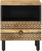 vidaXL - Nachtkastje - 40x33x46 - cm - massief - ruw - mangohout - zwart