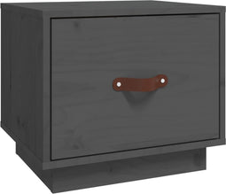 vidaXL - Nachtkastje - 40x34x35 - cm - massief - grenenhout - grijs