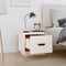 vidaXL - Nachtkastje - 40x34x35 - cm - massief - grenenhout - wit