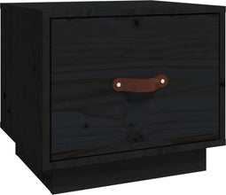 vidaXL - Nachtkastje - 40x34x35 - cm - massief - grenenhout - zwart