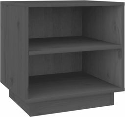 vidaXL - Nachtkastje - 40x34x40 - cm - massief - grenenhout - grijs
