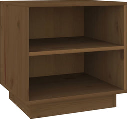 vidaXL - Nachtkastje - 40x34x40 - cm - massief - grenenhout - honingbruin