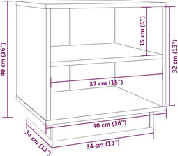 vidaXL - Nachtkastje - 40x34x40 - cm - massief - grenenhout - wit