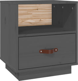 vidaXL - Nachtkastje - 40x34x45 - cm - massief - grenenhout - grijs