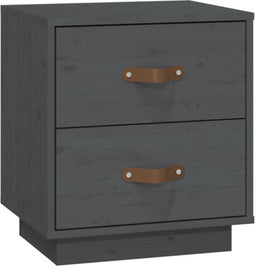 vidaXL - Nachtkastje - 40x34x45 - cm - massief - grenenhout - grijs