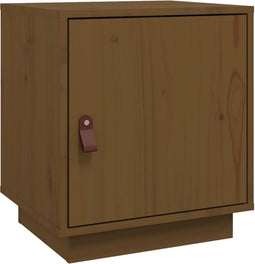 vidaXL - Nachtkastje - 40x34x45 - cm - massief - grenenhout - honingbruin