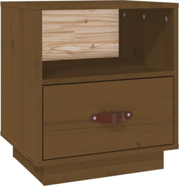 vidaXL - Nachtkastje - 40x34x45 - cm - massief - grenenhout - honingbruin