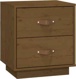 vidaXL - Nachtkastje - 40x34x45 - cm - massief - grenenhout - honingbruin