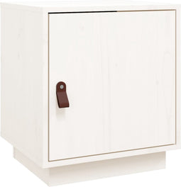 vidaXL - Nachtkastje - 40x34x45 - cm - massief - grenenhout - wit