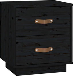 vidaXL - Nachtkastje - 40x34x45 - cm - massief - grenenhout - zwart