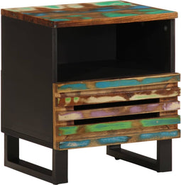 vidaXL - Nachtkastje - 40x34x46 - cm - massief - gerecycled - hout