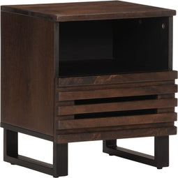 vidaXL - Nachtkastje - 40x34x46 - cm - massief - mangohout