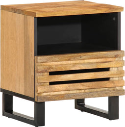 vidaXL - Nachtkastje - 40x34x46 - cm - massief - ruw - mangohout
