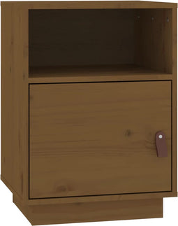vidaXL - Nachtkastje - 40x34x55 - cm - massief - grenenhout - honingbruin