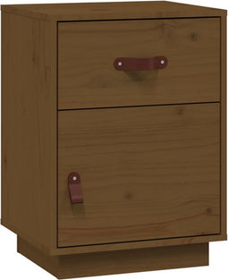 vidaXL - Nachtkastje - 40x34x55 - cm - massief - grenenhout - honingbruin