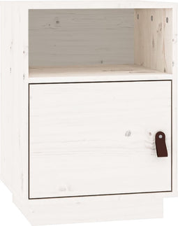 vidaXL - Nachtkastje - 40x34x55 - cm - massief - grenenhout - wit