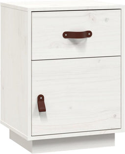 vidaXL - Nachtkastje - 40x34x55 - cm - massief - grenenhout - wit