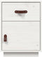 vidaXL - Nachtkastje - 40x34x55 - cm - massief - grenenhout - wit