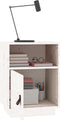 vidaXL - Nachtkastje - 40x34x55 - cm - massief - grenenhout - wit