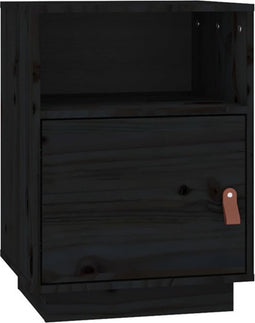 vidaXL - Nachtkastje - 40x34x55 - cm - massief - grenenhout - zwart