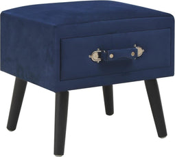 vidaXL - Nachtkastje - 40x35x40 - cm - fluweel - blauw