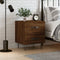 vidaXL - Nachtkastje - 40x35x47,5 - cm - bewerkt - hout - bruin - eikenkleur
