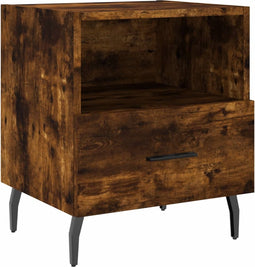 vidaXL - Nachtkastje - 40x35x47,5 - cm - bewerkt - hout - gerookt - eikenkleurig