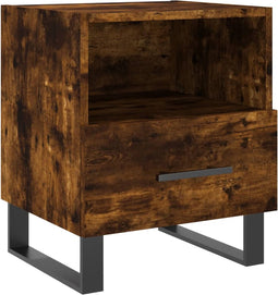 vidaXL - Nachtkastje - 40x35x47,5 - cm - bewerkt - hout - gerookt - eikenkleurig