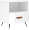 vidaXL - Nachtkastje - 40x35x47,5 - cm - bewerkt - hout - hoogglans - wit