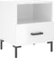 vidaXL - Nachtkastje - 40x35x47,5 - cm - bewerkt - hout - hoogglans - wit