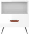 vidaXL - Nachtkastje - 40x35x47,5 - cm - bewerkt - hout - hoogglans - wit