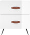 vidaXL - Nachtkastje - 40x35x47,5 - cm - bewerkt - hout - hoogglans - wit