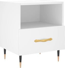 vidaXL - Nachtkastje - 40x35x47,5 - cm - bewerkt - hout - wit