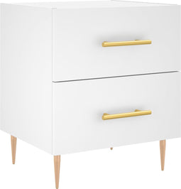 vidaXL - Nachtkastje - 40x35x47,5 - cm - bewerkt - hout - wit